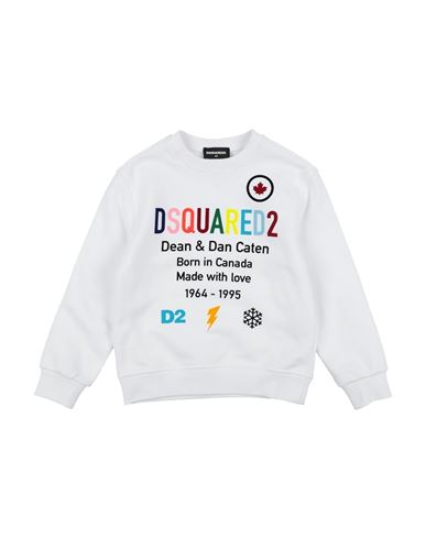 Dsquared2 Babies'  Toddler Sweatshirt White Size 4 Cotton, Elastane, Pvc - Polyvinyl Chloride