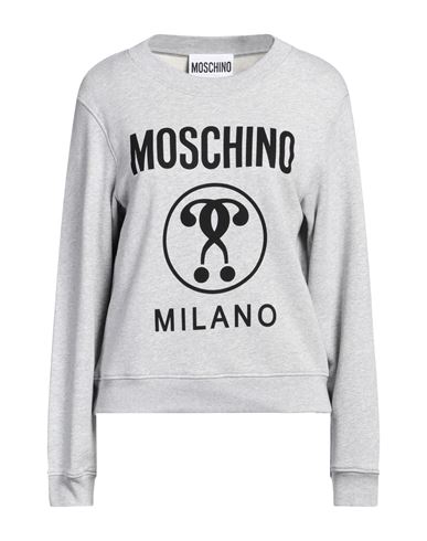 Moschino Woman Sweatshirt Light Grey Size 12 Cotton In Gray
