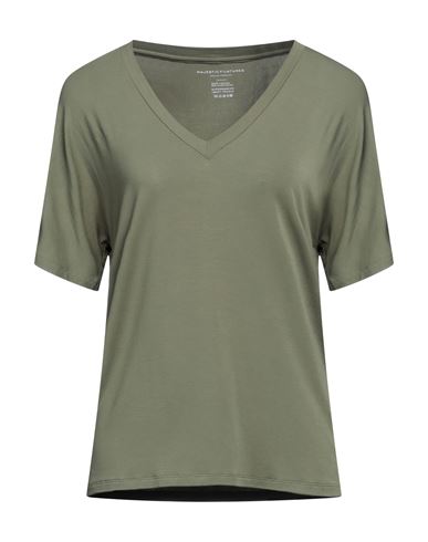 Majestic Filatures Woman T-shirt Military Green Size 1 Viscose, Elastane