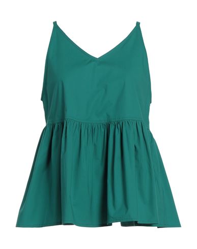 Seventy Sergio Tegon Woman Top Deep Jade Size 8 Cotton, Elastane In Green