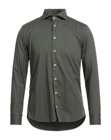 Bastoncino Man Shirt Military Green Size 15 ½ Cotton, Elastane