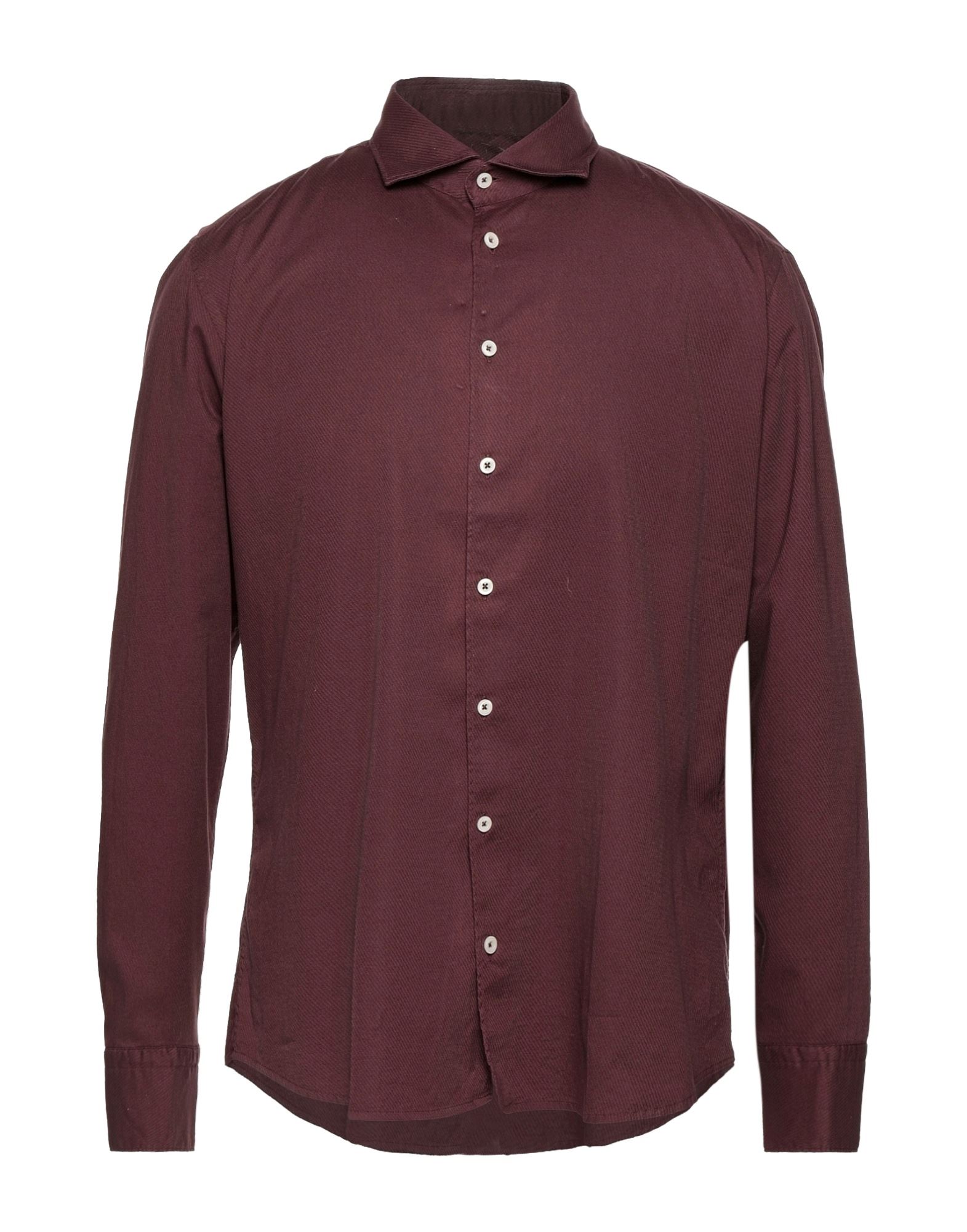 Bastoncino Man Shirt Burgundy Size 15 Cotton, Elastane In Red