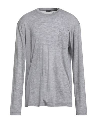 Zanone Man T-shirt Light Grey Size 46 Virgin Wool In Gray