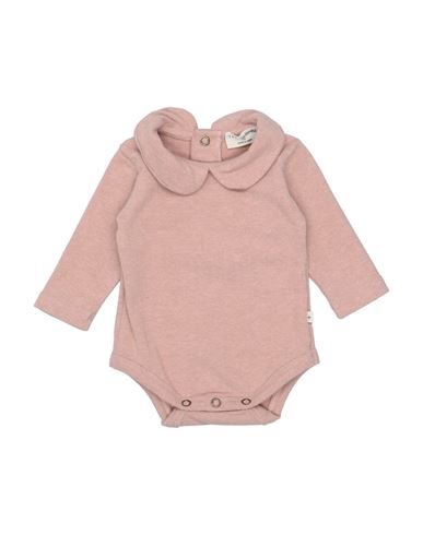 1+ In The Family 1 + In The Family Newborn Girl Baby Bodysuit Pastel Pink Size 3 Cotton, Acrylic, Elastane