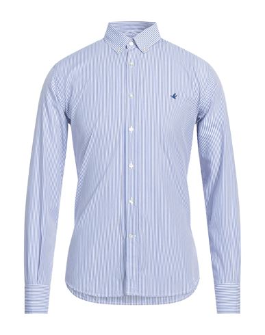 Brooksfield Man Shirt Blue Size 15 Cotton
