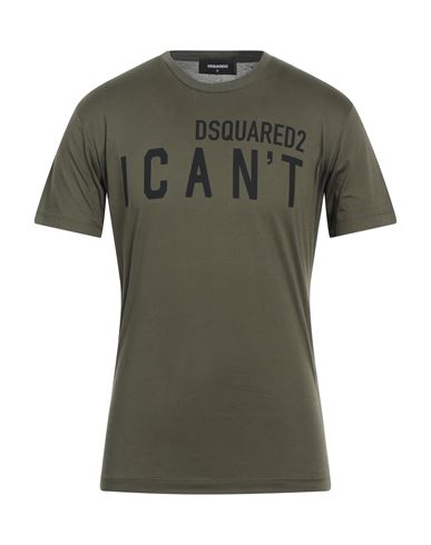 Dsquared2 Man T-shirt Military Green Size M Cotton