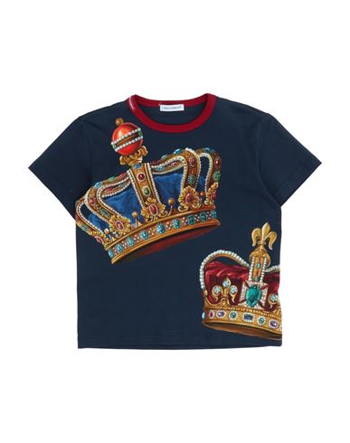 Shop Dolce & Gabbana Toddler Boy T-shirt Midnight Blue Size 7 Cotton
