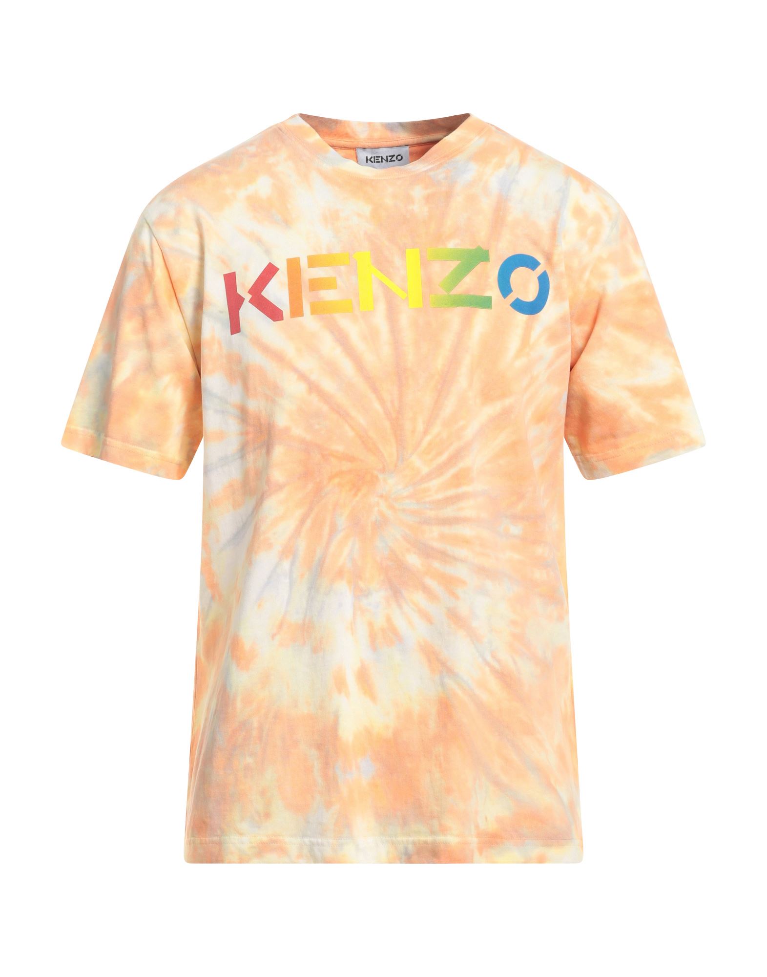 Shop Kenzo Man T-shirt Orange Size S Cotton
