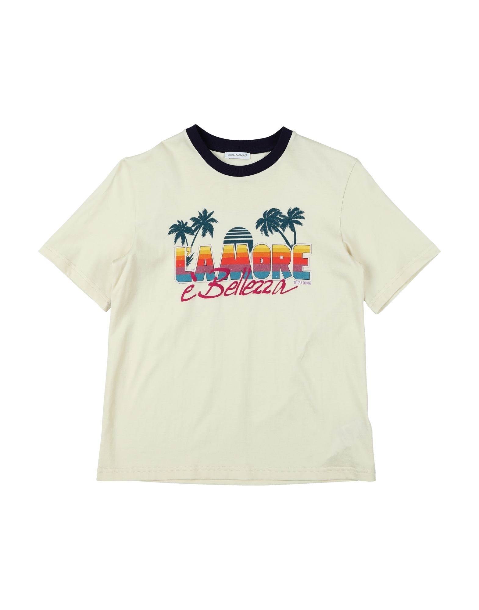 Dolce & Gabbana Kids'  Toddler Girl T-shirt Beige Size 7 Cotton, Pvc - Polyvinyl Chloride