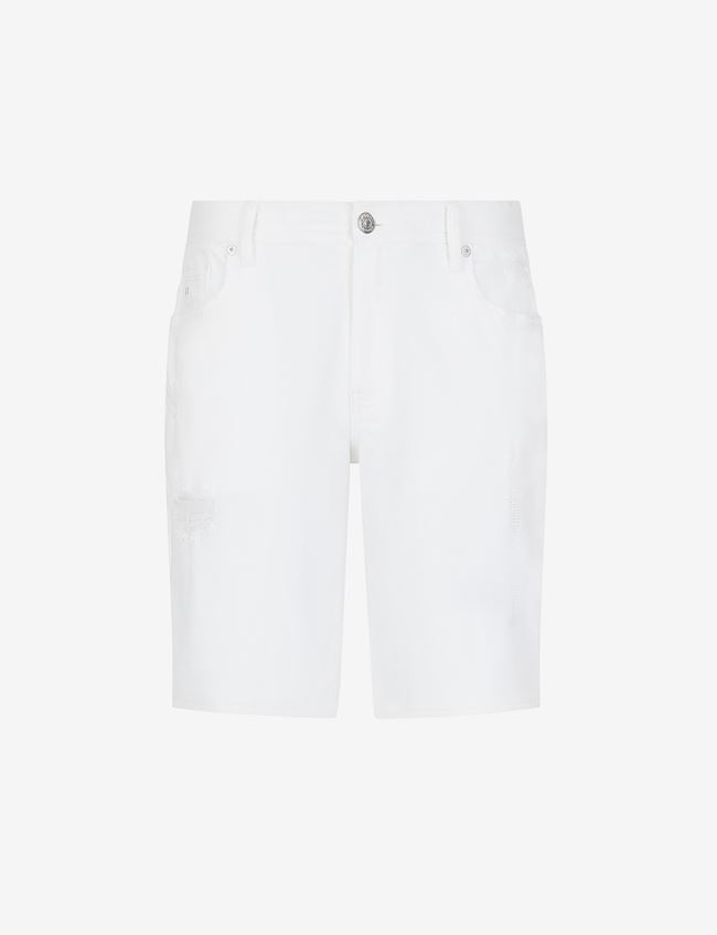Armani Exchange Shorts In Denim Bianco Cotone, Elastomultiestere, Elastan
