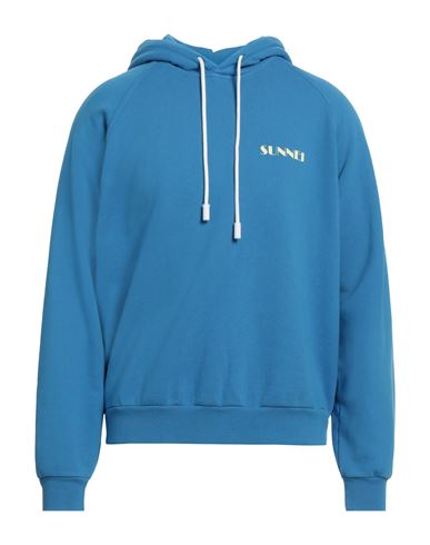 Sunnei Man Sweatshirt Azure Size M Cotton, Elastane In Blue