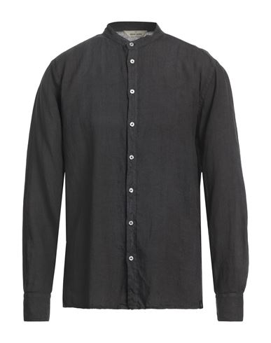 Gran Sasso Man Shirt Black Size 40 Linen