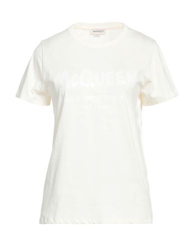 Alexander Mcqueen Woman T-shirt Cream Size 6 Cotton In White
