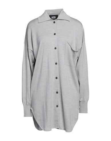 Alpha Studio Woman Shirt Grey Size 10 Wool