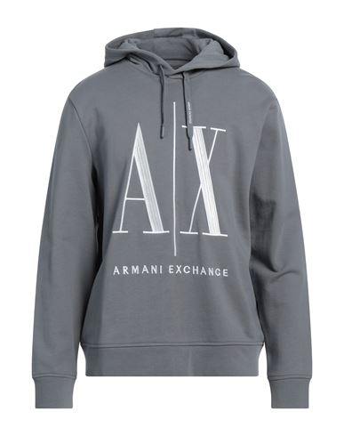 Armani Exchange Man Sweatshirt Lead Size S Cotton, Elastane In Grey