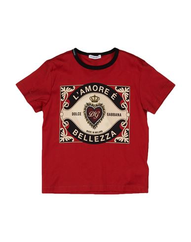 Shop Dolce & Gabbana Toddler Boy T-shirt Red Size 5 Cotton