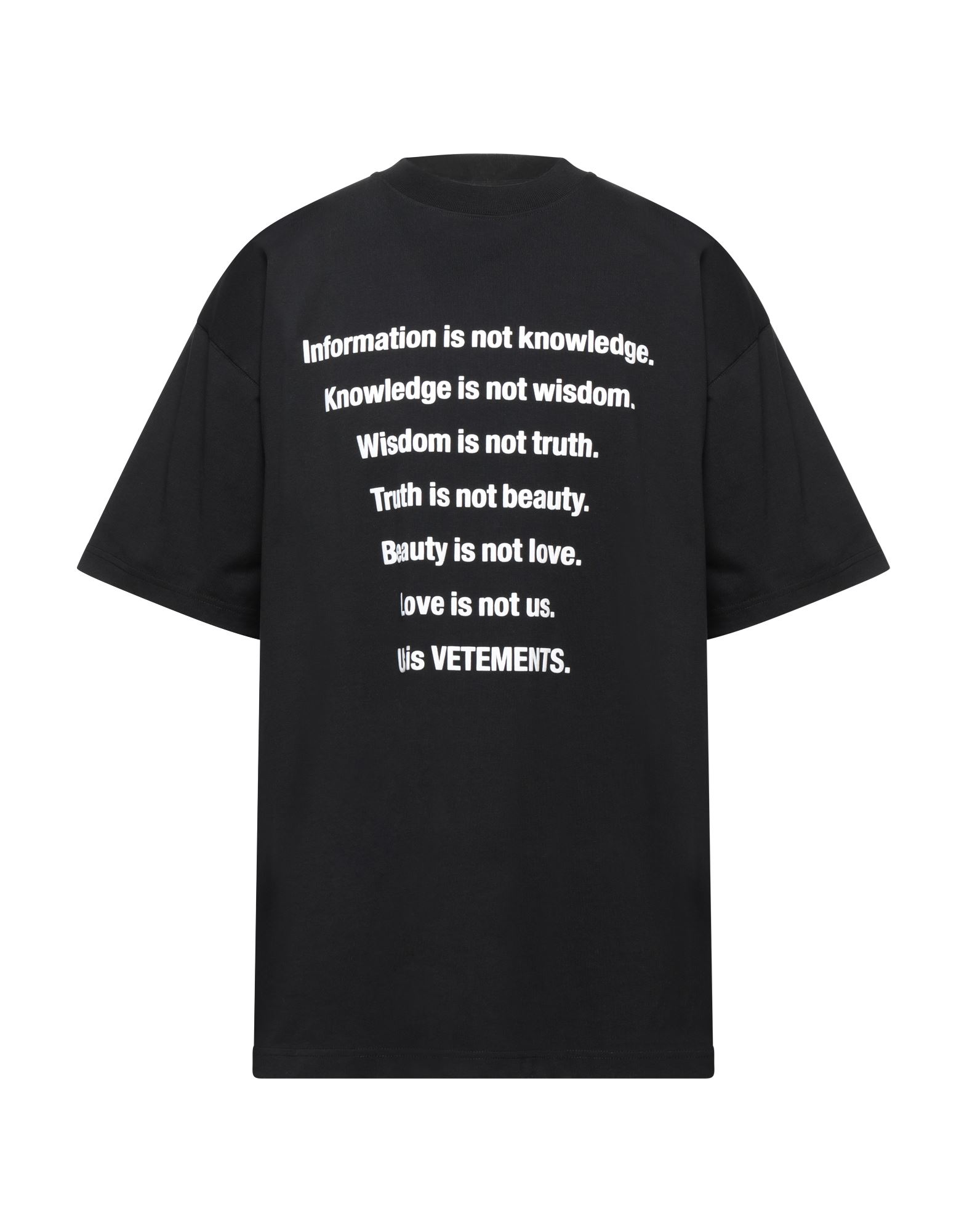 Vetements T-shirts In Black