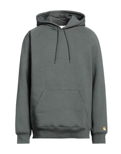 Shop Carhartt Man Sweatshirt Lead Size Xl Cotton, Polyester, Elastane In Grey