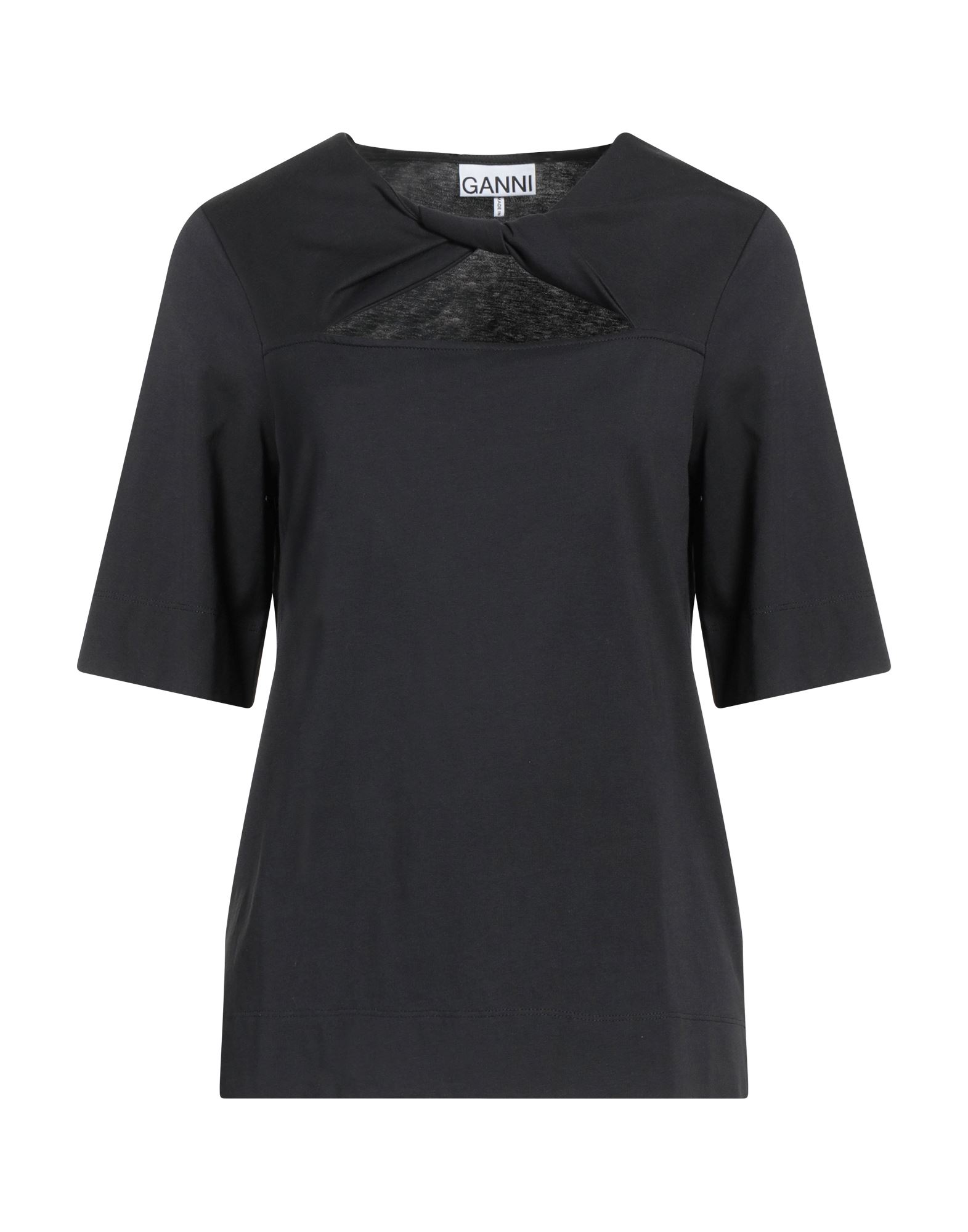 Shop Ganni Woman T-shirt Lead Size Xxs Organic Cotton In Grey