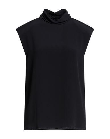 Mauro Grifoni Woman Top Black Size 4 Acetate, Silk