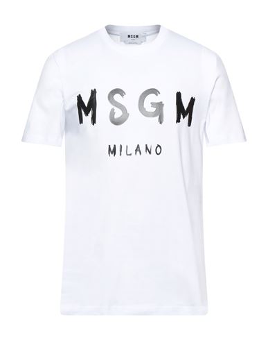 Msgm Man T-shirt White Size Xl Cotton