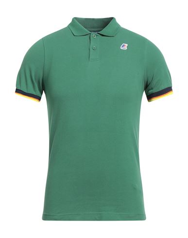 K-way Man Polo Shirt Green Size S Cotton, Elastane