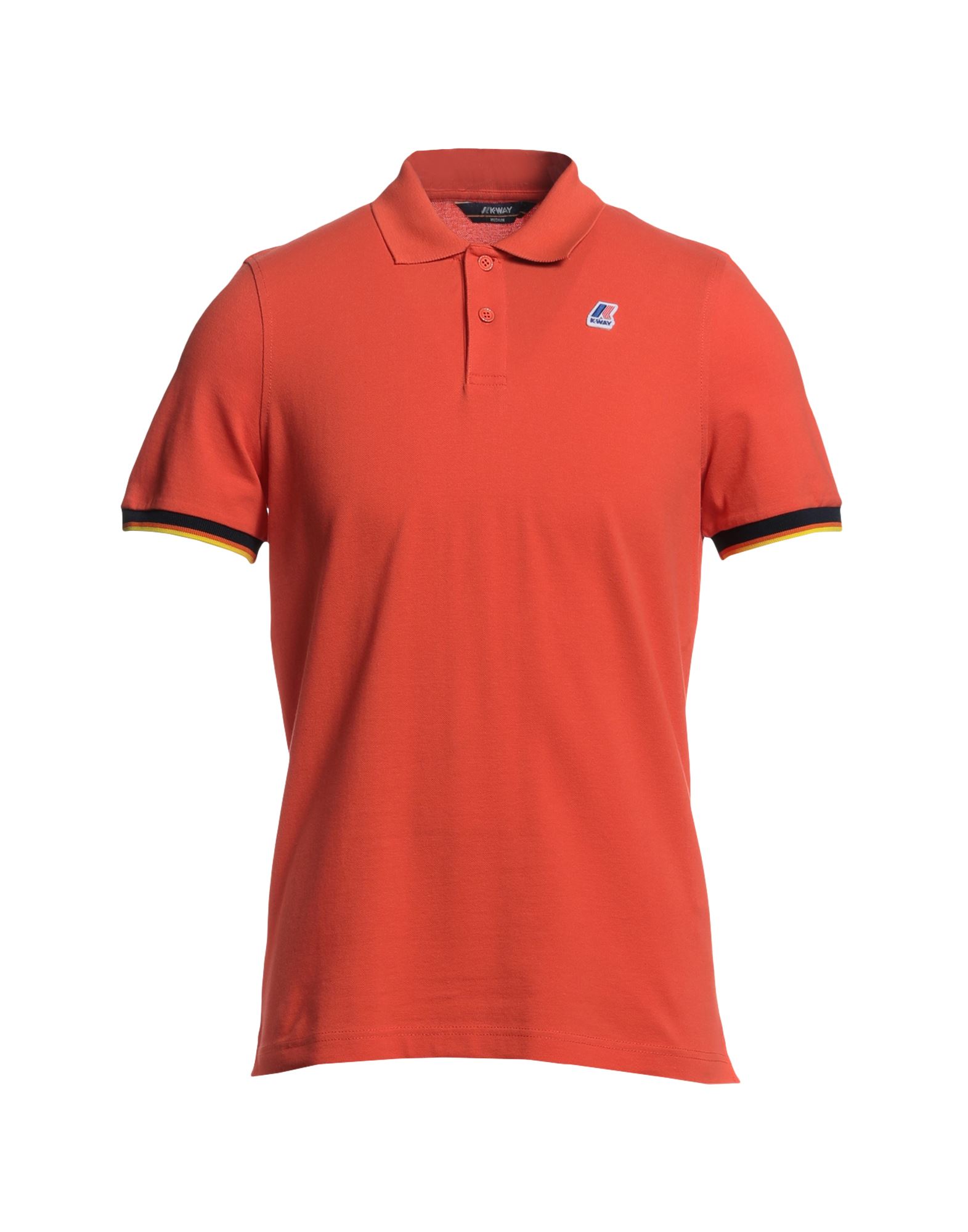 Shop K-way Man Polo Shirt Orange Size M Cotton, Elastane