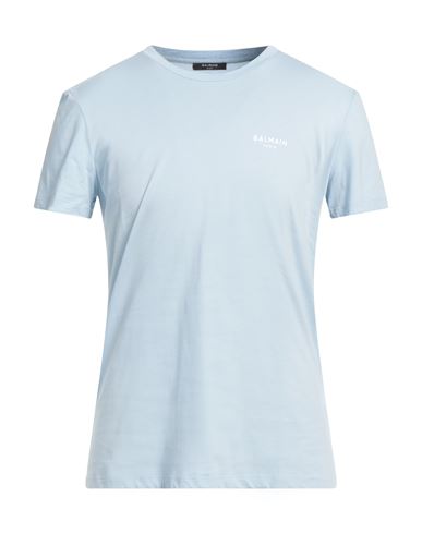 Balmain Man T-shirt Sky Blue Size Xl Cotton