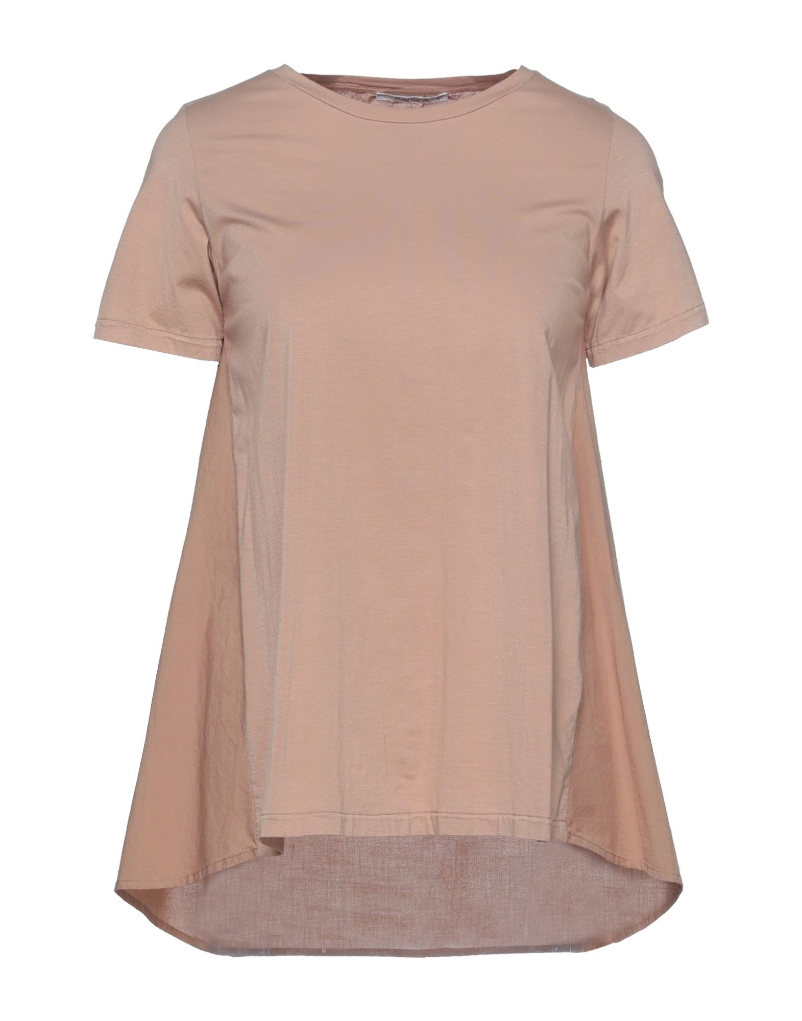Shop Kangra Cashmere Kangra Woman T-shirt Camel Size 6 Cotton, Elastane In Beige