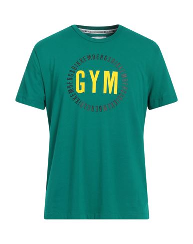 Bikkembergs Man T-shirt Green Size S Cotton, Elastane
