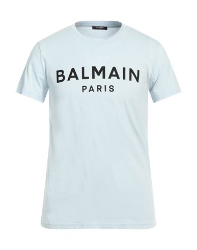 Balmain Man T-shirt Sky Blue Size S Cotton