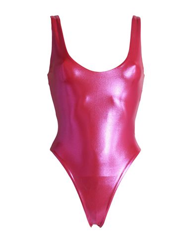 Shop Saint Laurent Woman Bodysuit Fuchsia Size S Polyamide, Elastane In Pink