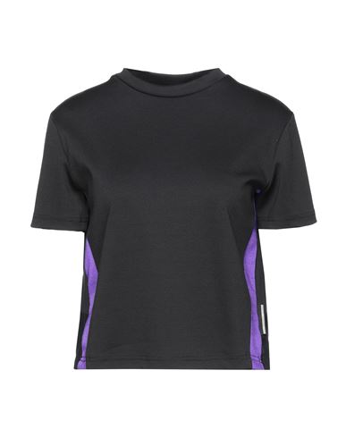 Woman T-shirt Black Size 3 Polyester, Viscose, Lycra, Virgin Wool, Cotton