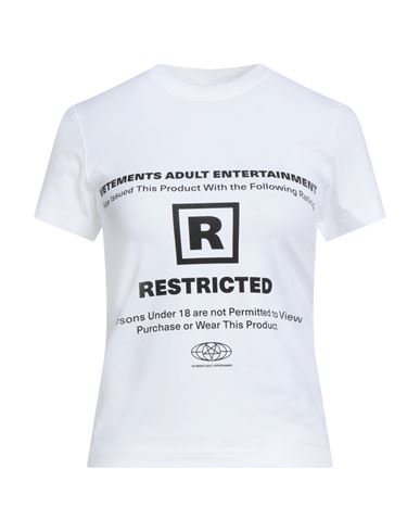 Vetements Woman T-shirt White Size M Cotton, Elastane In Red