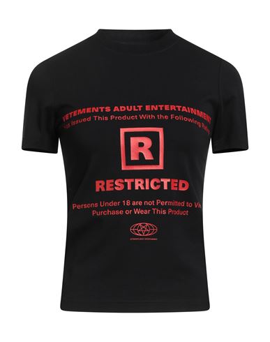 Vetements Woman T-shirt Black Size Xl Cotton, Elastane In Black