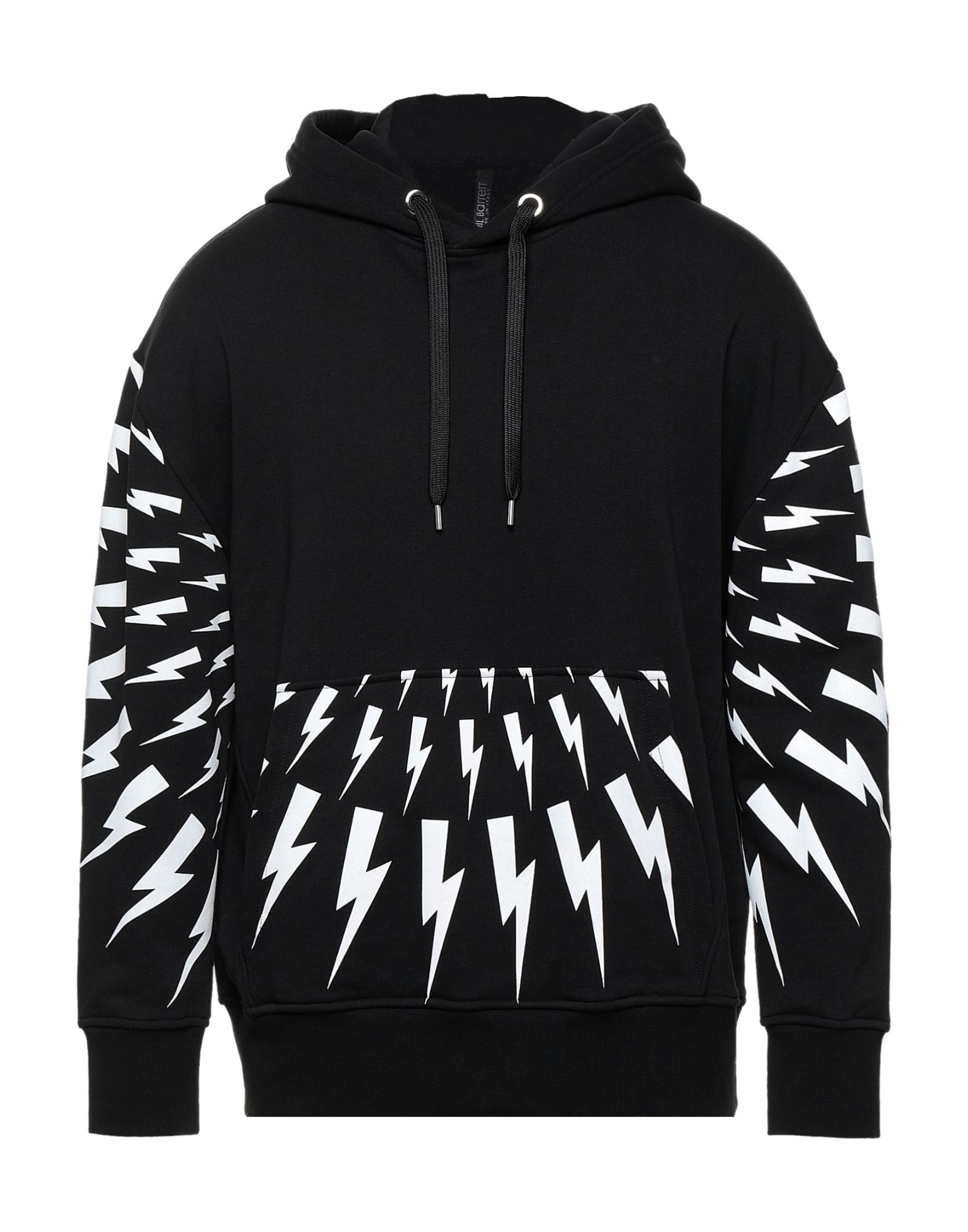 Neil Barrett Printed French Cotton-blend Terry Hoodie In Black