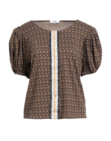 Jijil Woman T-shirt Brown Size 6 Cotton In Brown
