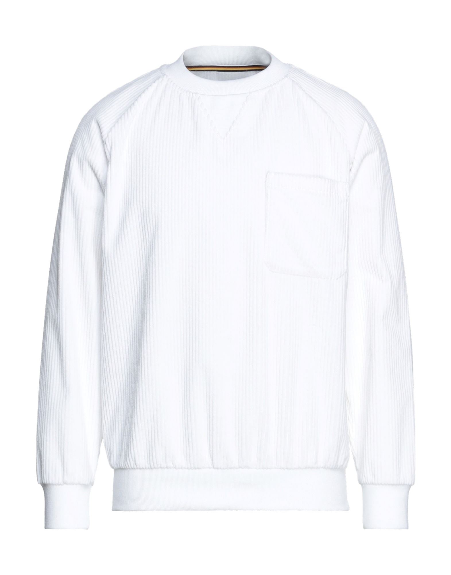 Shop K-way Man Sweatshirt White Size L Cotton, Elastane