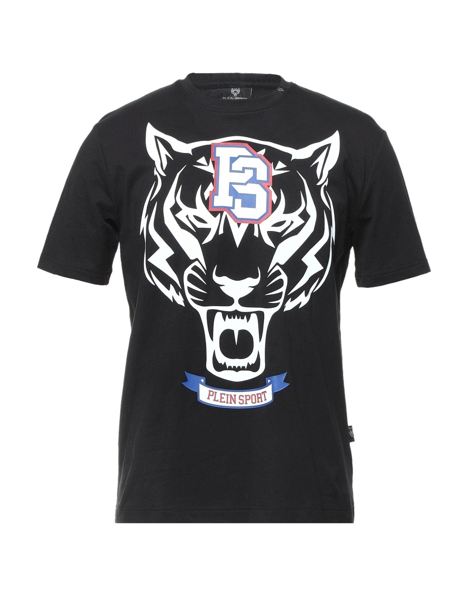 Plein Sport Cotton Embossed Printed  T-shirt In Black