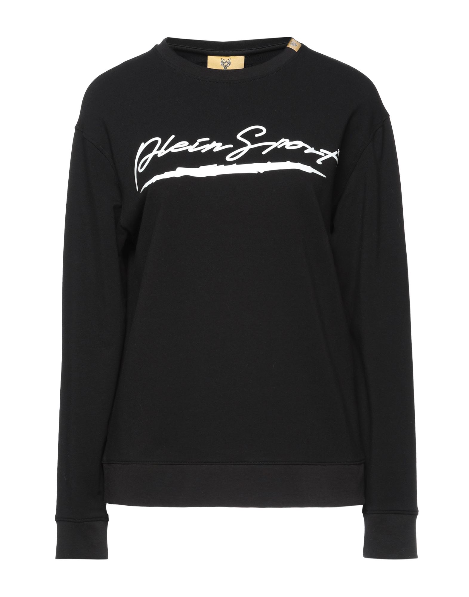 Plein Sport Woman Sweatshirt Black Size Xs Cotton, Elastane