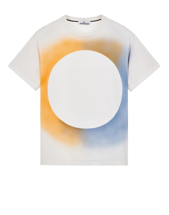  STONE ISLAND 2NS92 'LUNAR ECLIPSE ONE' 반소매 티셔츠 남성 화이트