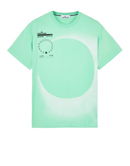  STONE ISLAND 2NS94 'LUNAR ECLIPSE THREE' 반소매 티셔츠 남성 라이트 그린