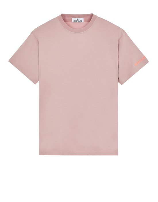  STONE ISLAND 20636 ORGANIC COTTON/POLYESTER SEAQUAL® YARN JERSEY_'MICROGRAPHIC' PRINT Short sleeve t-shirt Man Pink Quartz