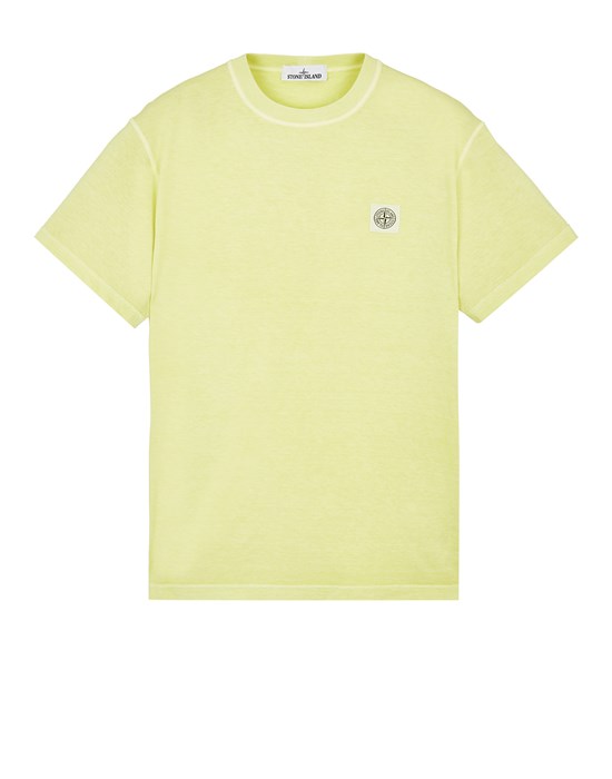  STONE ISLAND 23742 'FISSATO' TREATMENT 短袖 T 恤 男士 柠檬黄色