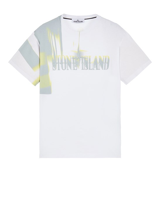  STONE ISLAND 2NS87 MOTION SATURATION ONE' Short sleeve t-shirt Man White
