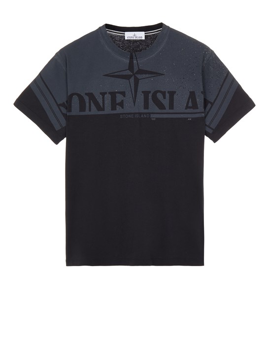  STONE ISLAND 2NS84 'MOSAIC TWO' Short sleeve t-shirt Man Black