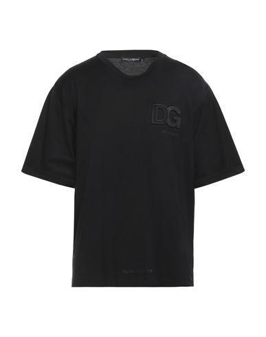 Dolce & Gabbana Man T-shirt Black Size 38 Cotton, Polyurethane