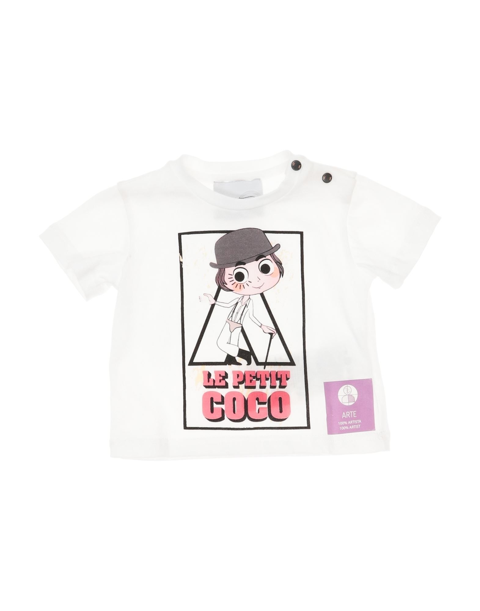 Le Petit Coco Kids'  T-shirts In White