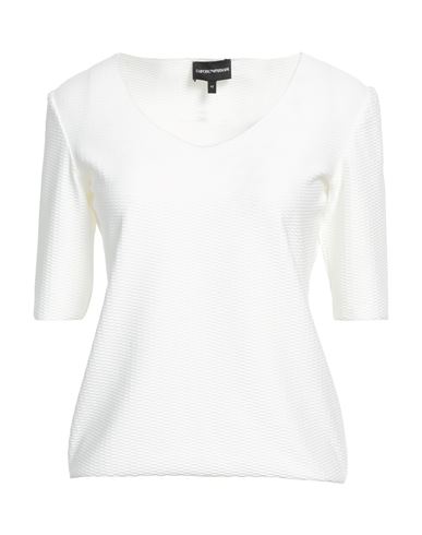 Emporio Armani Woman T-shirt White Size 6 Polyamide, Elastane