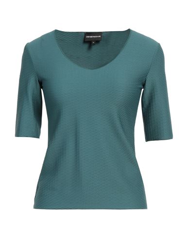Emporio Armani Woman T-shirt Deep Jade Size 14 Polyamide, Elastane In Green